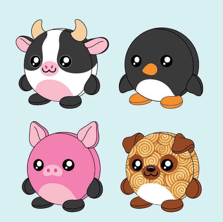 Smoosh Pets Soft Squishy Plush Ball Assortment - 12/Display